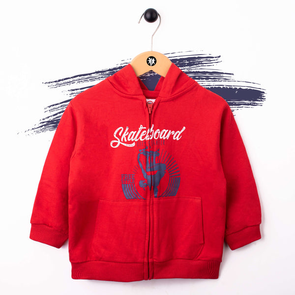 Boy Red Hoodie skateboard Print