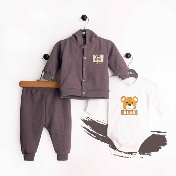 Baby Boy Piece Set burgundy  Bear