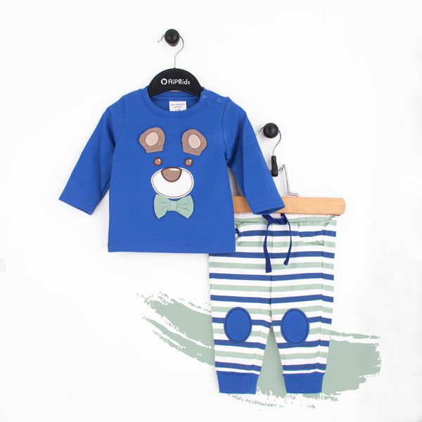 wonder-Child Baby Boy 2 Piece 3D Blue Formal Bear