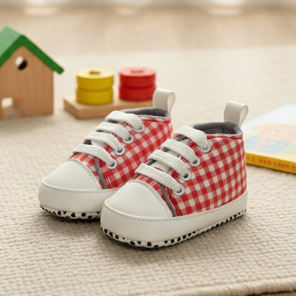 Baby Girl Pink small Checked Print Pre-walker