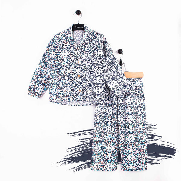 Girl Co-Ord Set Black Print