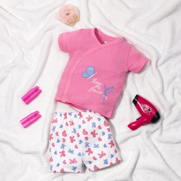 Baby girl 2 Piece Set Pink Love the Flower