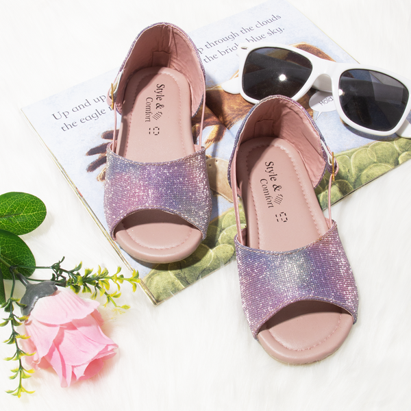 Baby Girl Purple Multi Glitter Sandal
