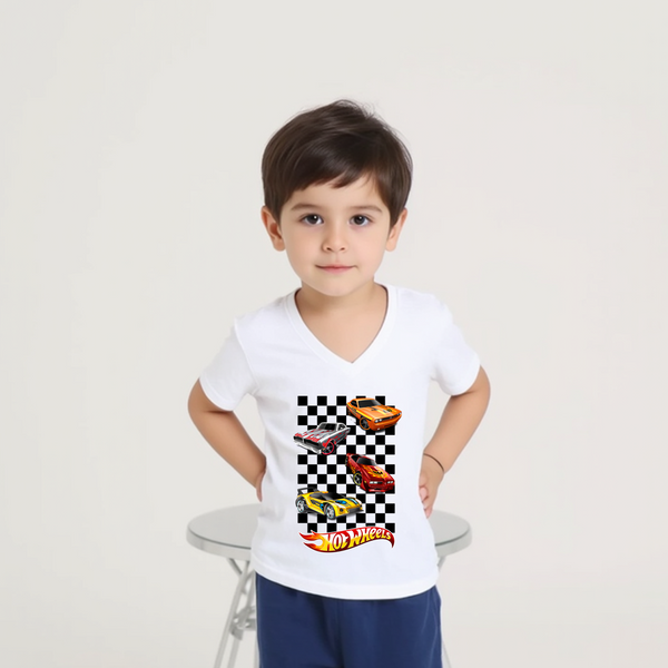 Baby Boy White T-Shirt Hot Wheels