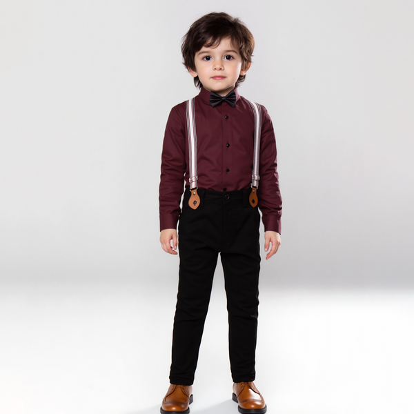 Baby Boy 4 Piece Mahroon / Black Formal Set