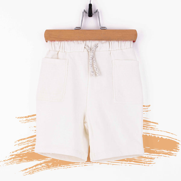 C.A Baby Boy White Cotton Jersey Shorts