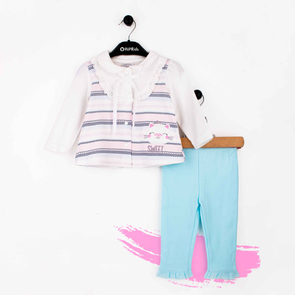 Baby Girl2 Piece Set Sweet cat face