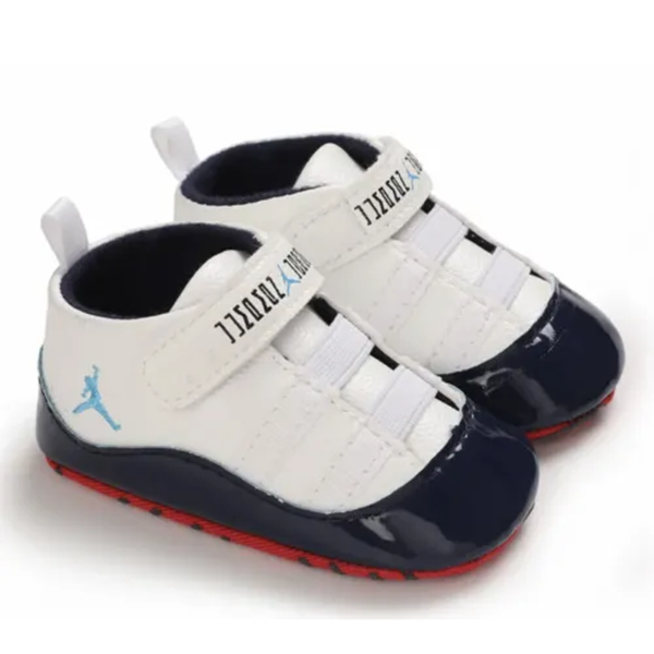 Baby Boy White / Blue Logo Shoes Pre-walker