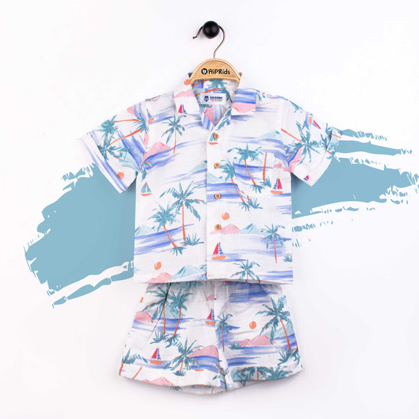 Baby Boy 2 Piece Safari Suit Beach print