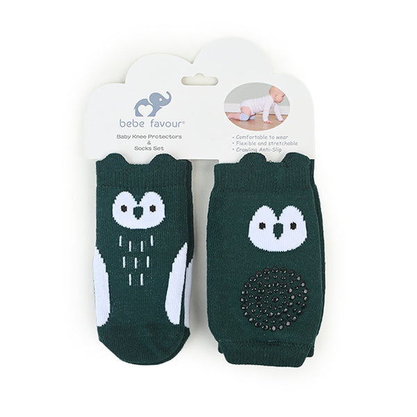 Bebe Favour Owl Socks And Knee Pad