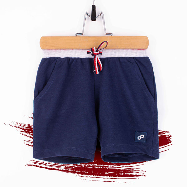 Baby Boy Navy Grey Belt Shorts