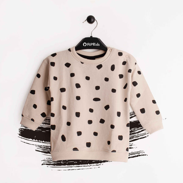 Baby Girl Black dots Print Sweatshirt