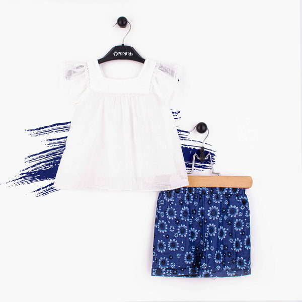 Baby Girl 2 Piece Fancy Set Printed Short