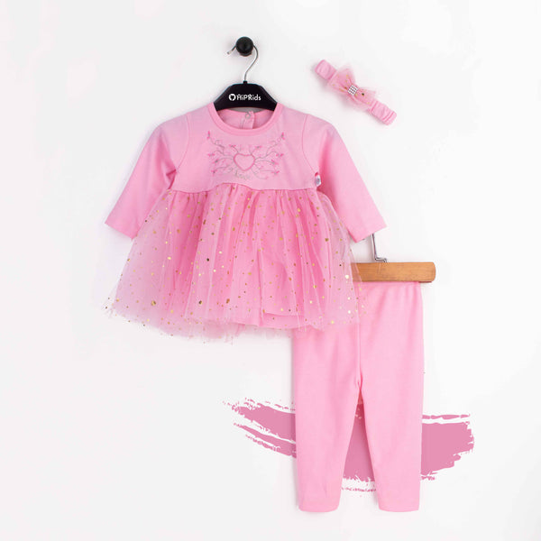Baby Girl 3 Piece Set Fancy Pink Love