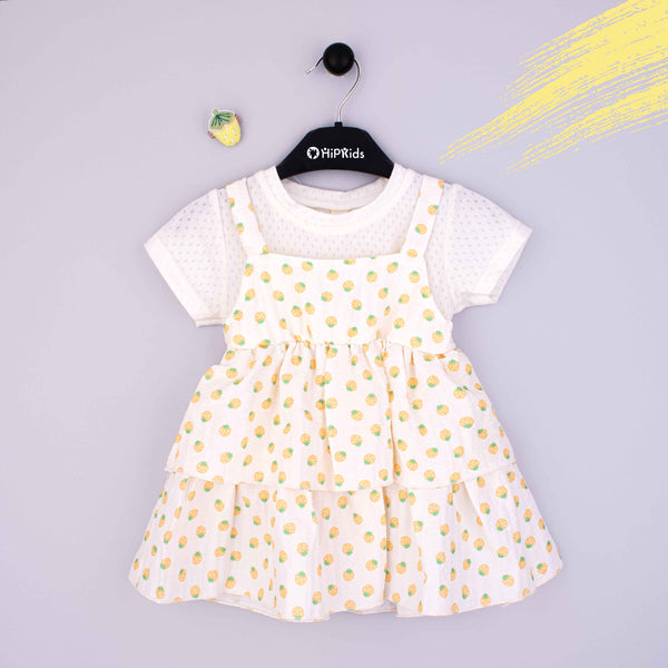 Baby Girl Yellow Strawberry Print Frock