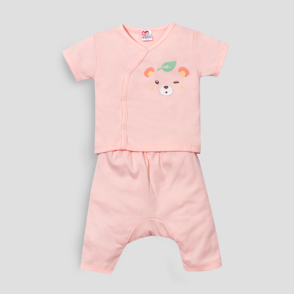 Baby girl 2 Piece Set Front open Pink Bear