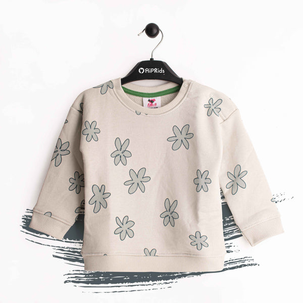 Baby Girl Green flower Print Sweatshirt