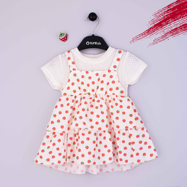 Baby Girl Red Strawberry Print Frock