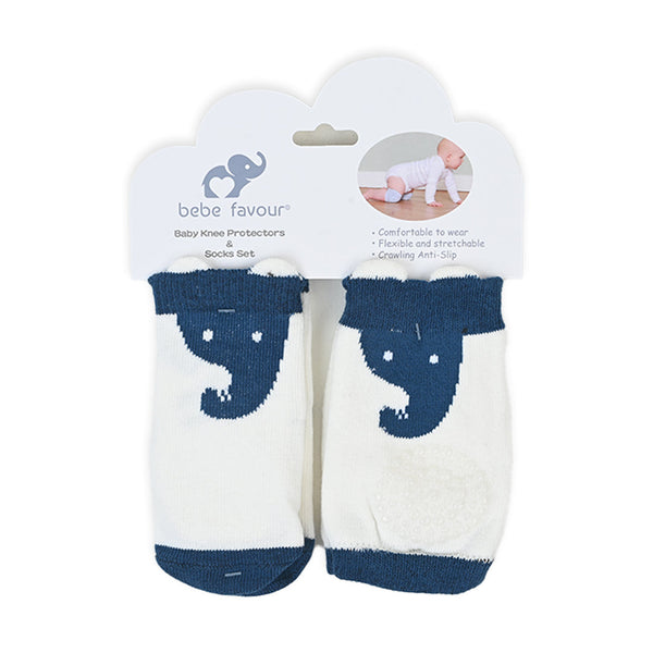 Bebe Favour White Elephant Socks And Knee Pad