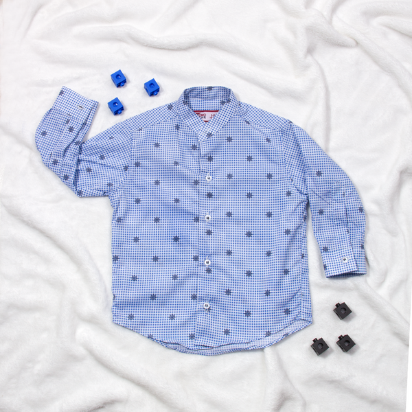 Baby Boy Blue Dots Shirt Steering Print