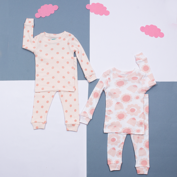 Baby Girl 2Pk Sleeping Suit Polka dots print