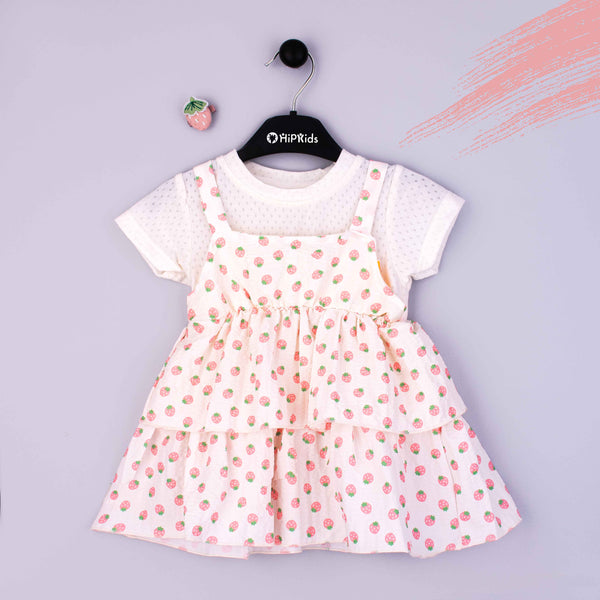 Baby Girl Pink Strawberry Print Frock