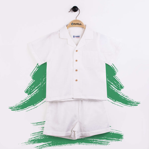 Baby Boy 2 Piece Safari Suit White