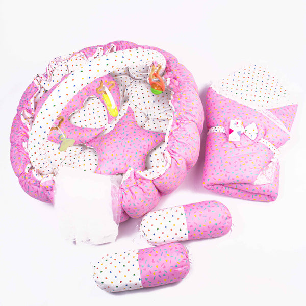 Baby Girl 11 Piece Bedding Set Play Gym Pink Donut Print