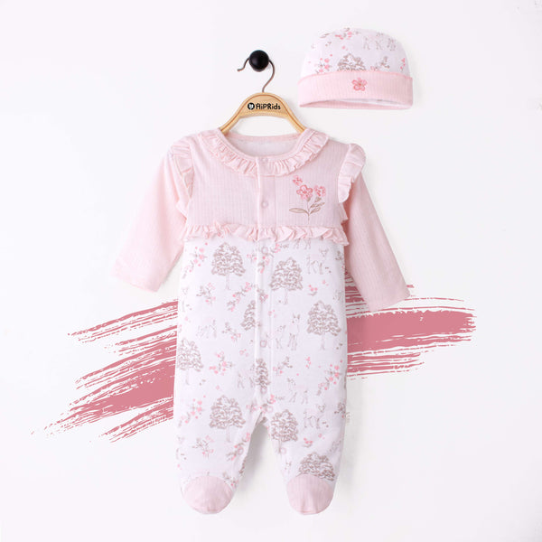 Elegant-Kids Baby Girl 2 Piece Flower Full Romper