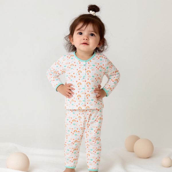 Baby girl 2 Piece Green rainbow print