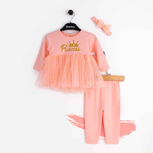 Baby Girl 3 Piece Set Peach Princess