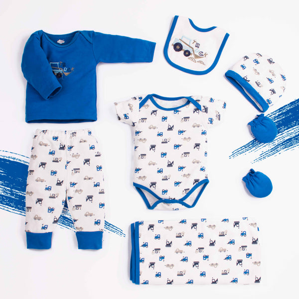 Baby Boy 7 Piece Starter Set Blue Truck