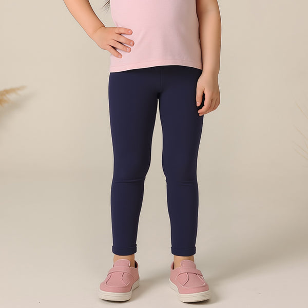 Baby Girl Plain Navy Blue Tight