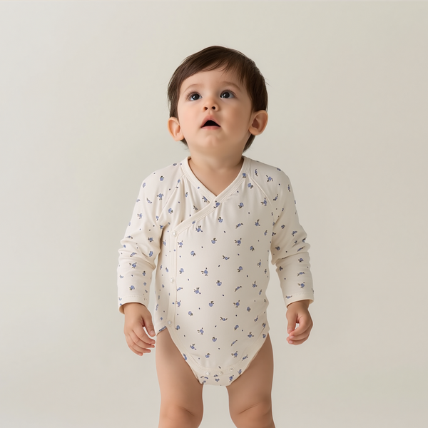 Baby Girl Bodysuits Blue Flower Print