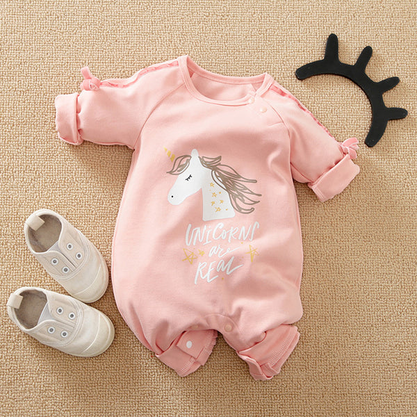Baby Girl Romper Light Pink Unicorn are Real