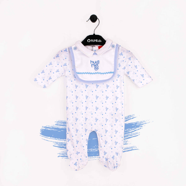 Baby unisex 2 Piece Set Blue Romper hug me