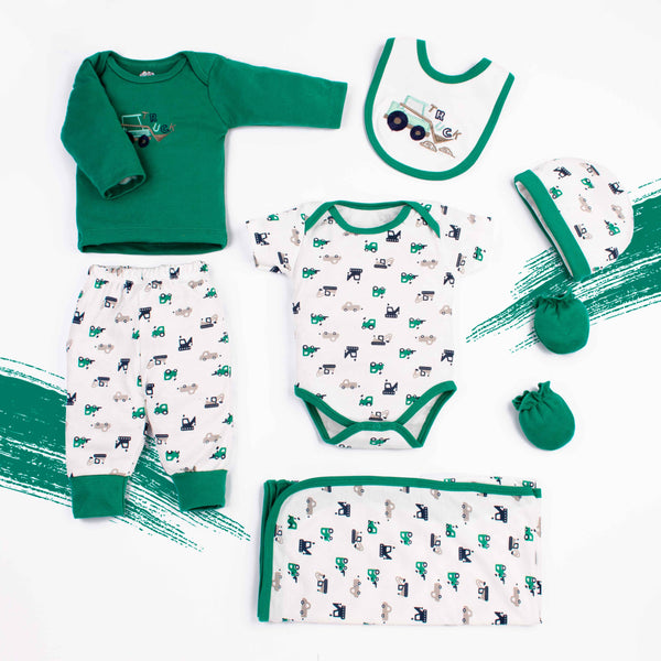 Baby Boy 7 Piece Starter Set Green Truck
