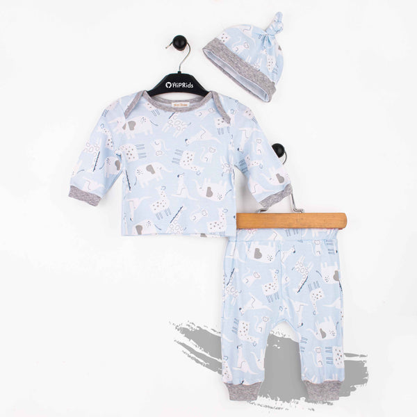 Baby unisex 3 Piece Set Animals Print