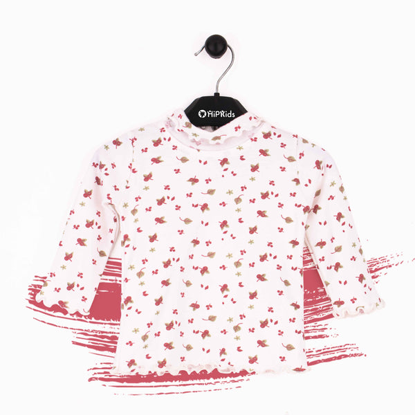 Baby Girl Full Sleeves T shirt leaf's flowers Print