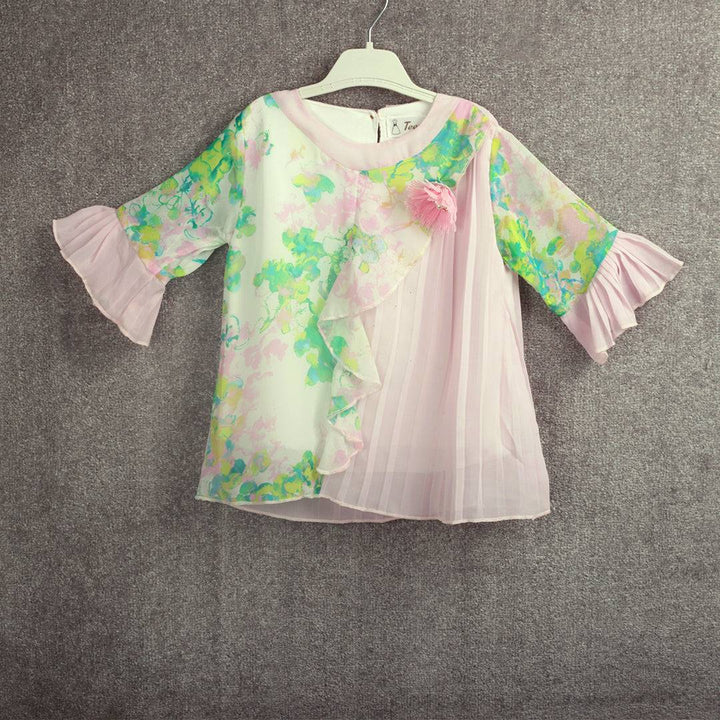 Baby Girl Pink Floral Digital Print Top