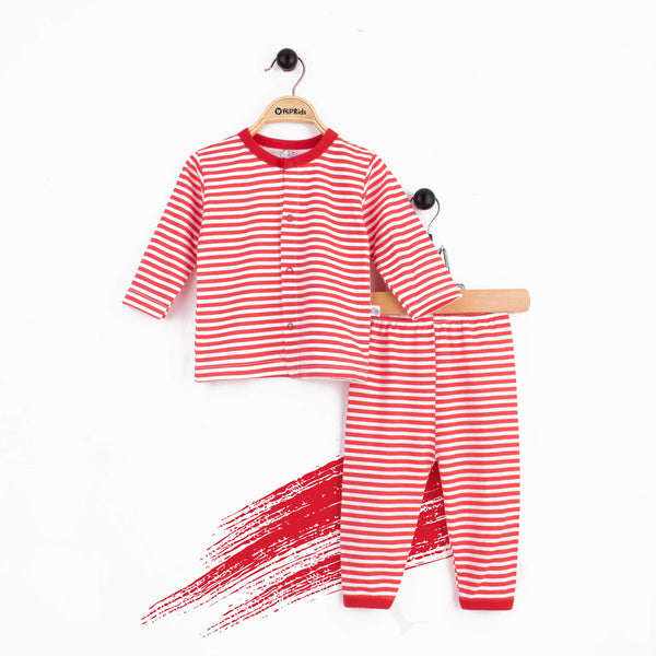 D-Baby 2 piece set Red Stripes Print