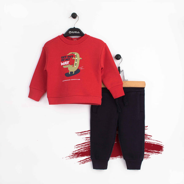 Baby Boy Red Snowboard Competition Track Suit