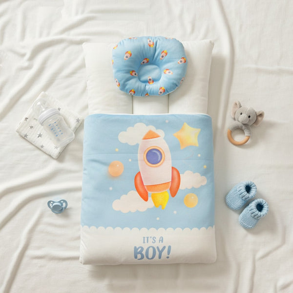 Baby Boy 2 Piece Set Velvet Carrynest Blue It's A Boy