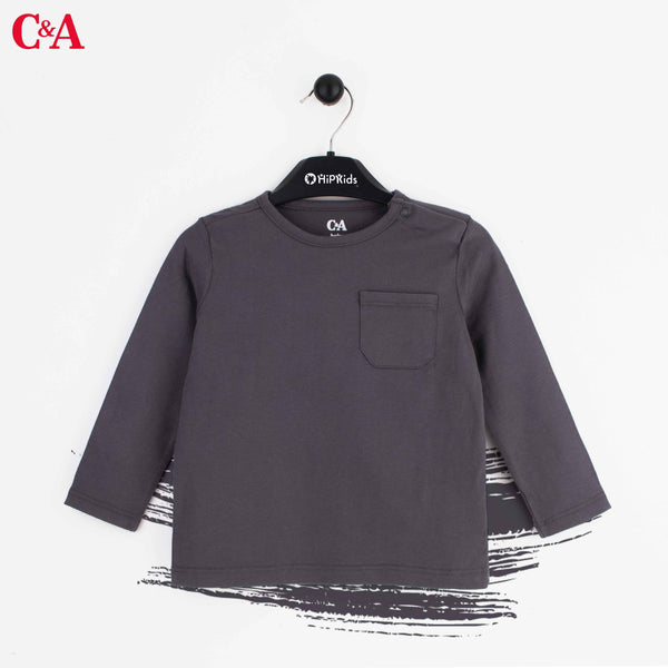 C.A Full Sleeves Charcoal Grey With Pocket Design