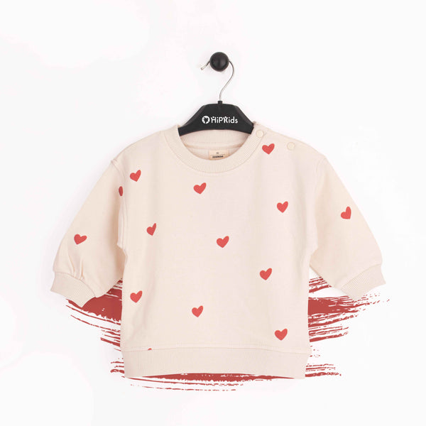 Baby Girl Red Heart Sweatshirt