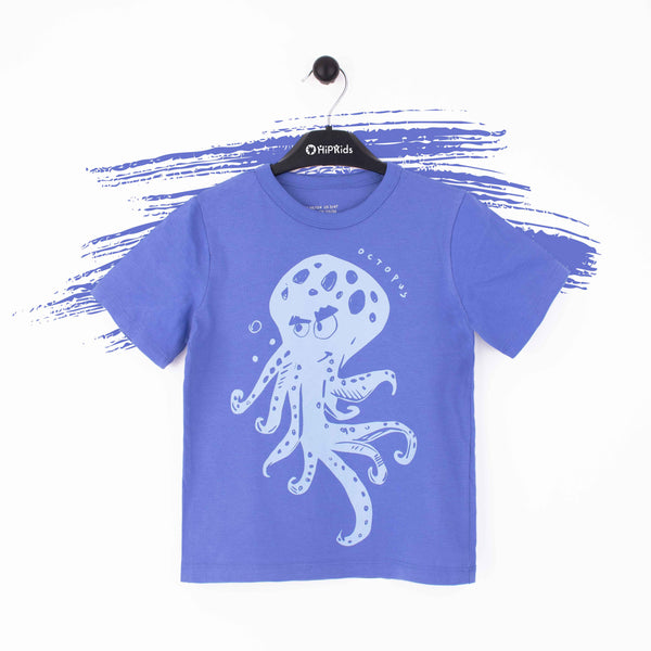 H.M Girl Blue octopus Print T-Shirt