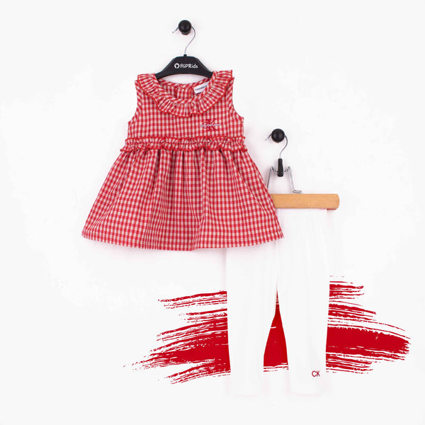 C-K Baby Girl 2 Piece Red Checked