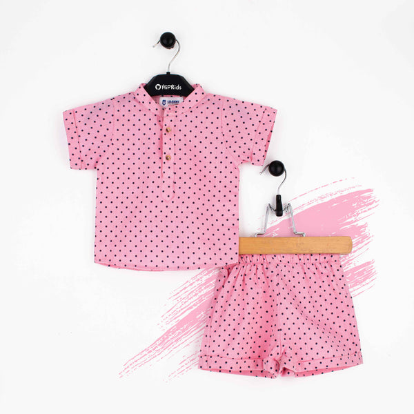 Baby Girl 2 Piece Polka Print Safari Suit