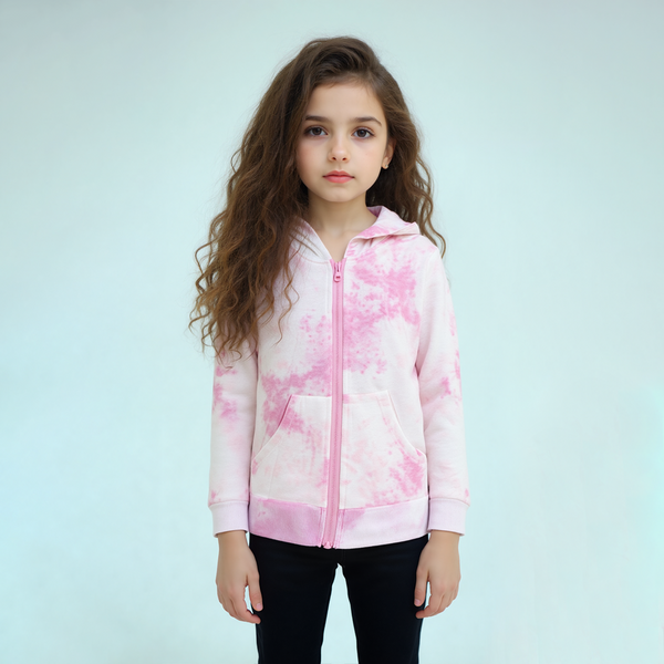 Young Hearts 2 Piece Pink Tie & Dye Hoodie
