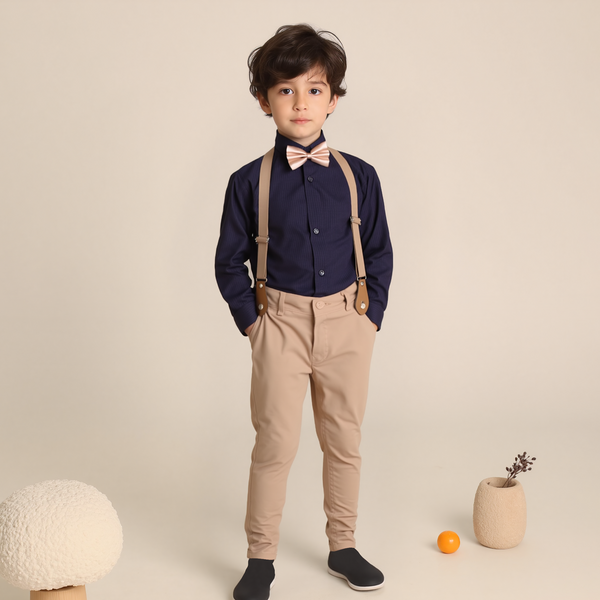 Baby Boy 4 Piece Skin Pant Check Print set